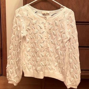 White Sezane cardigan XS